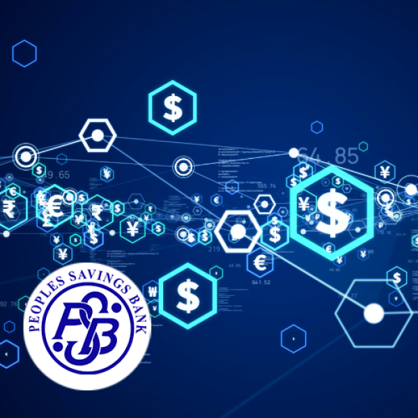 Digital illustration of different money signs and symbols to represent Fintech